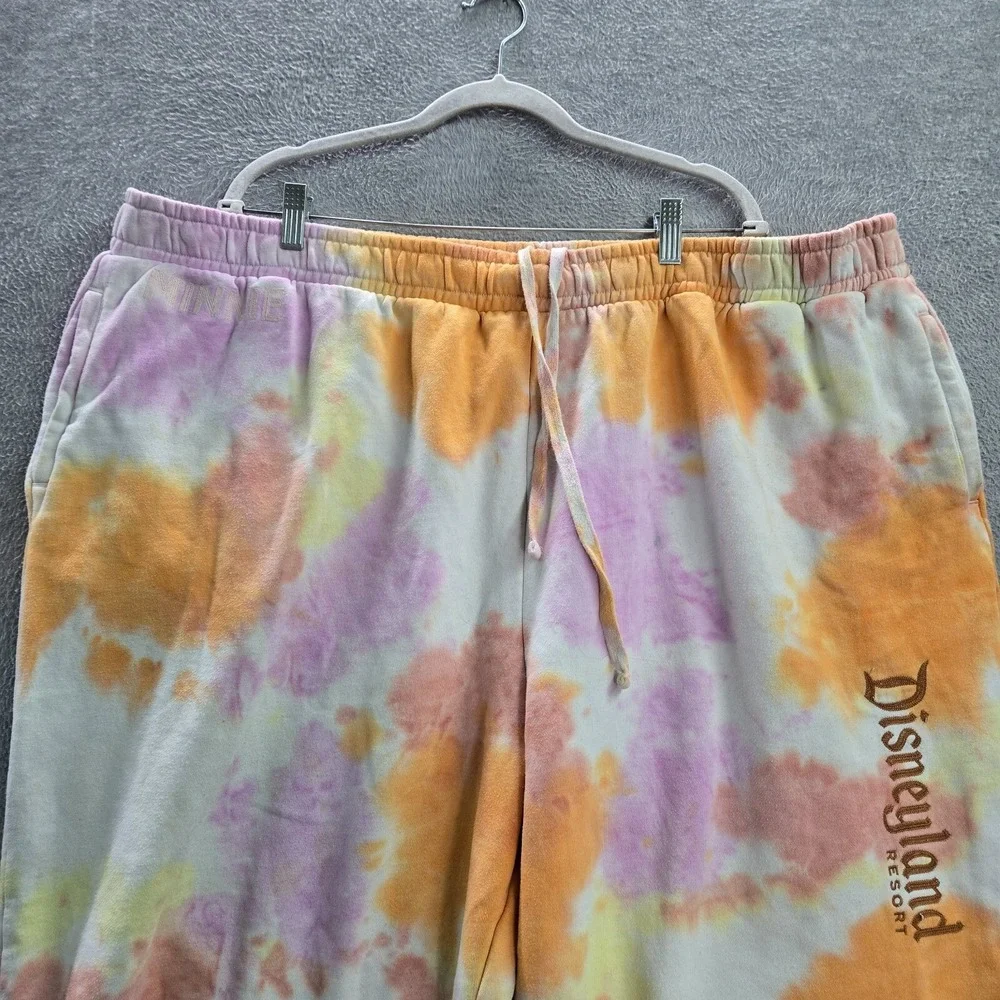 Disneyland Resort Women Activewear‎ Pants 2X Orange Tie Dye Jogger Minnie Mouse